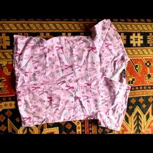 Breast cancer awareness scrub top